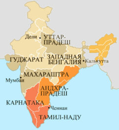 Карта выращивания кофе в Индии