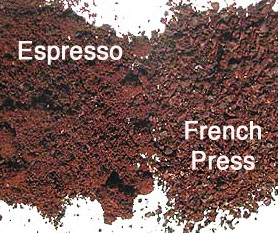 сравнение помола еспрессо и френч-пресса